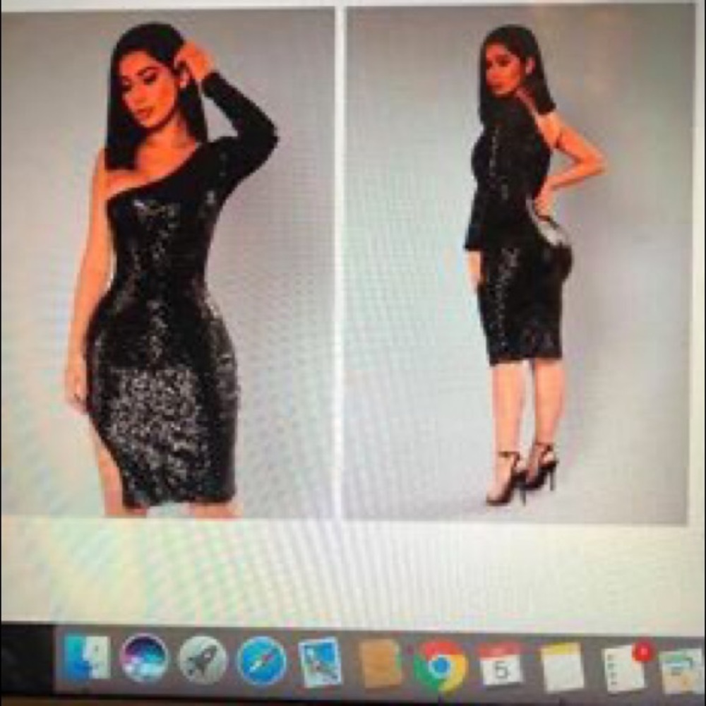 Fiona Sequin Dress - Black XS